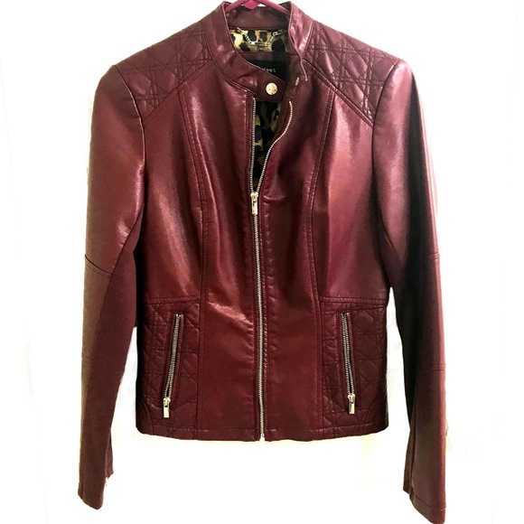 Black Rivet Jackets & Blazers - Black Rivet Burgundy Red Faux Leather Jacket